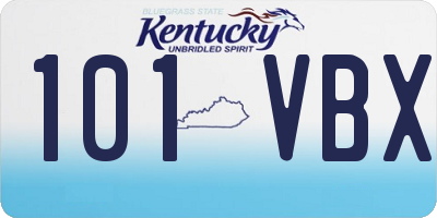KY license plate 101VBX