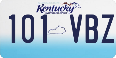 KY license plate 101VBZ