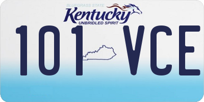 KY license plate 101VCE