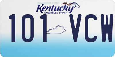 KY license plate 101VCW