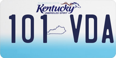 KY license plate 101VDA