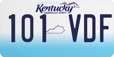 KY license plate 101VDF