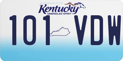 KY license plate 101VDW