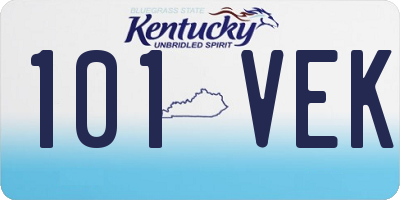 KY license plate 101VEK