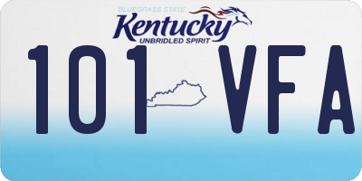 KY license plate 101VFA