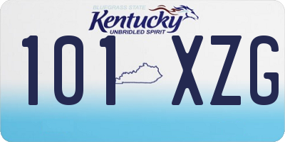 KY license plate 101XZG