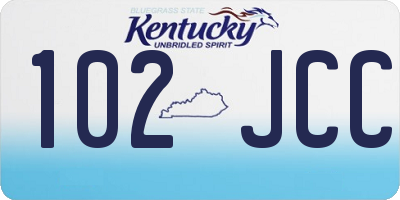 KY license plate 102JCC