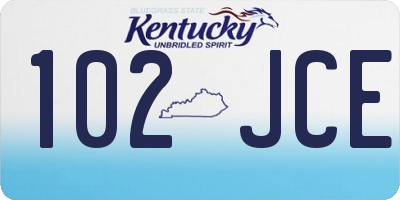 KY license plate 102JCE