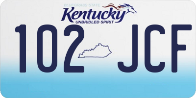 KY license plate 102JCF