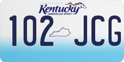 KY license plate 102JCG