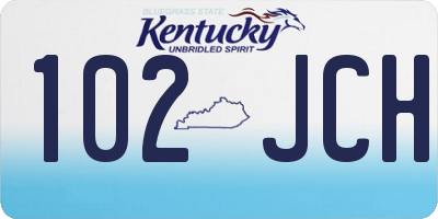 KY license plate 102JCH