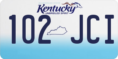 KY license plate 102JCI