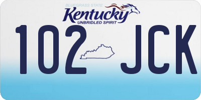 KY license plate 102JCK