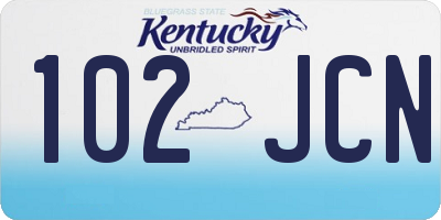 KY license plate 102JCN