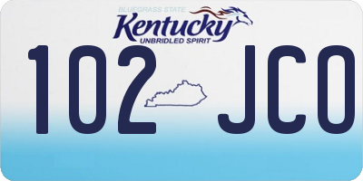 KY license plate 102JCO