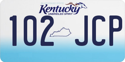 KY license plate 102JCP