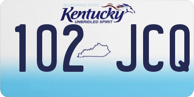 KY license plate 102JCQ