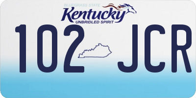 KY license plate 102JCR