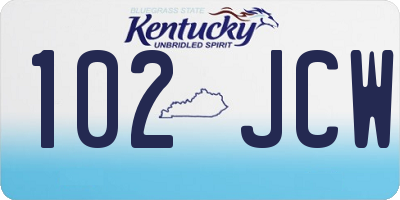 KY license plate 102JCW