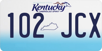 KY license plate 102JCX