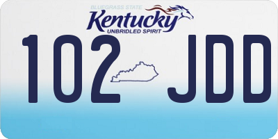 KY license plate 102JDD