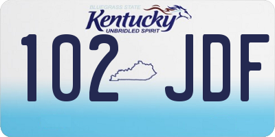 KY license plate 102JDF