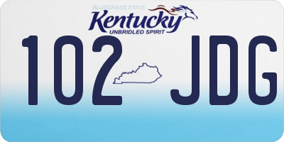 KY license plate 102JDG