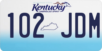 KY license plate 102JDM