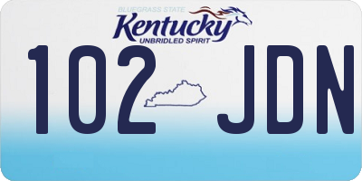 KY license plate 102JDN