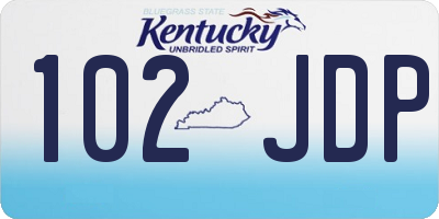 KY license plate 102JDP
