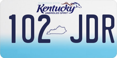 KY license plate 102JDR