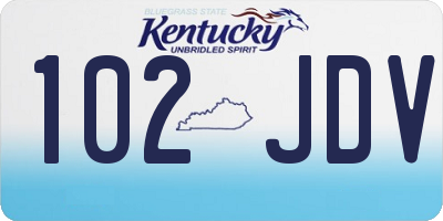 KY license plate 102JDV