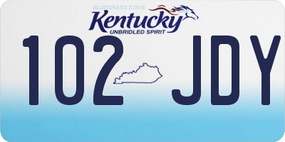 KY license plate 102JDY