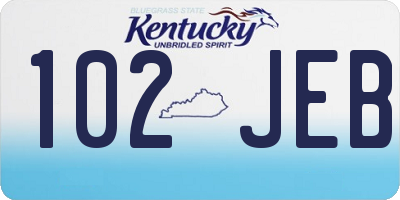 KY license plate 102JEB