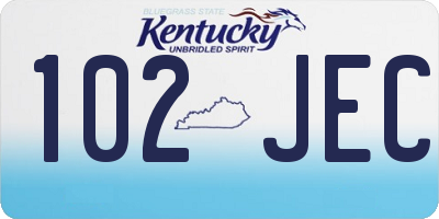 KY license plate 102JEC