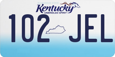 KY license plate 102JEL