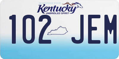 KY license plate 102JEM