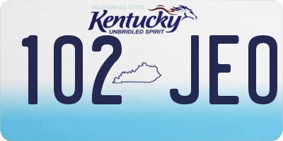 KY license plate 102JEO