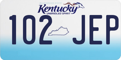 KY license plate 102JEP