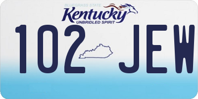 KY license plate 102JEW