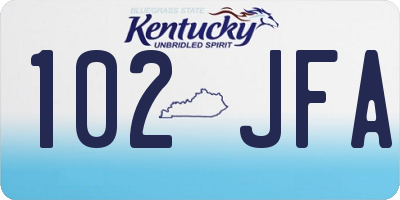 KY license plate 102JFA