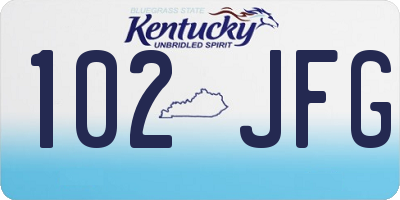 KY license plate 102JFG