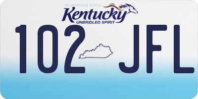 KY license plate 102JFL