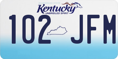 KY license plate 102JFM