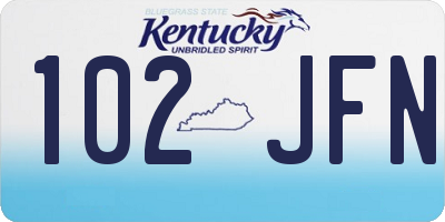 KY license plate 102JFN