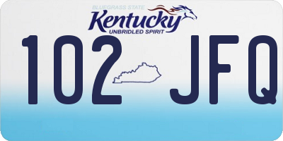 KY license plate 102JFQ