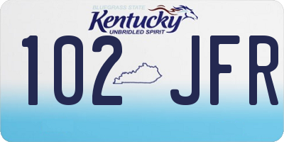 KY license plate 102JFR