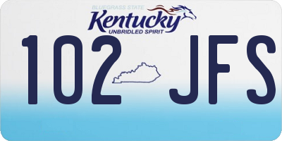 KY license plate 102JFS