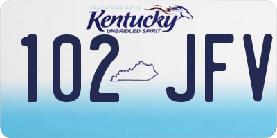 KY license plate 102JFV