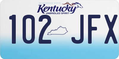 KY license plate 102JFX